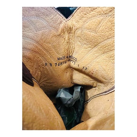 Frye Billy stitch cowgirl western boots brown with orange stitching design sz 9 - Picture 5 of 16